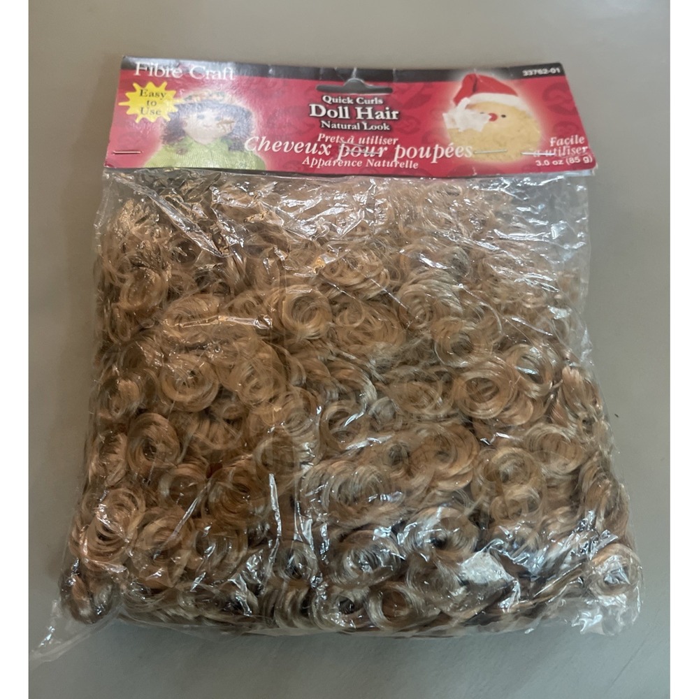 Fibre Craft Quick Curls Doll Hair Natural Look Easy To Use Blonde Curly